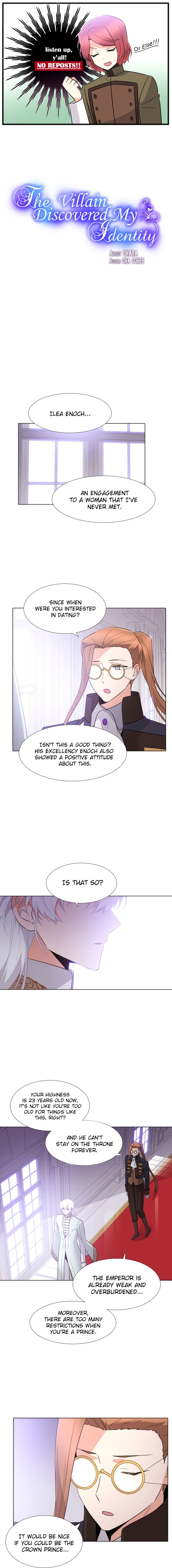 The Villain Discovered My Identity Chapter 8 - Page 1