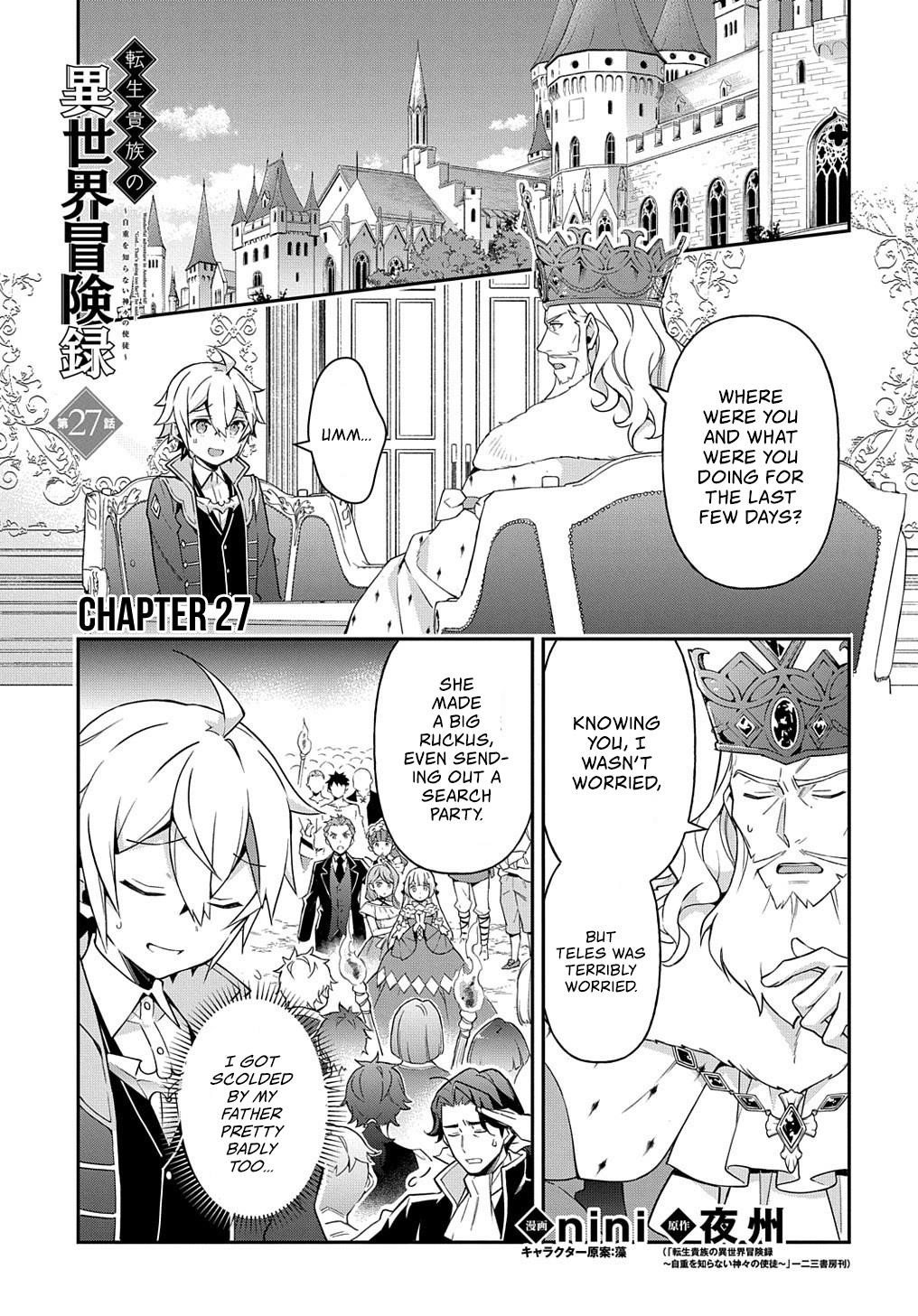 Tensei Kizoku No Isekai Boukenroku ~Jichou Wo Shiranai Kamigami No Shito~ Chapter 27 - Page 1