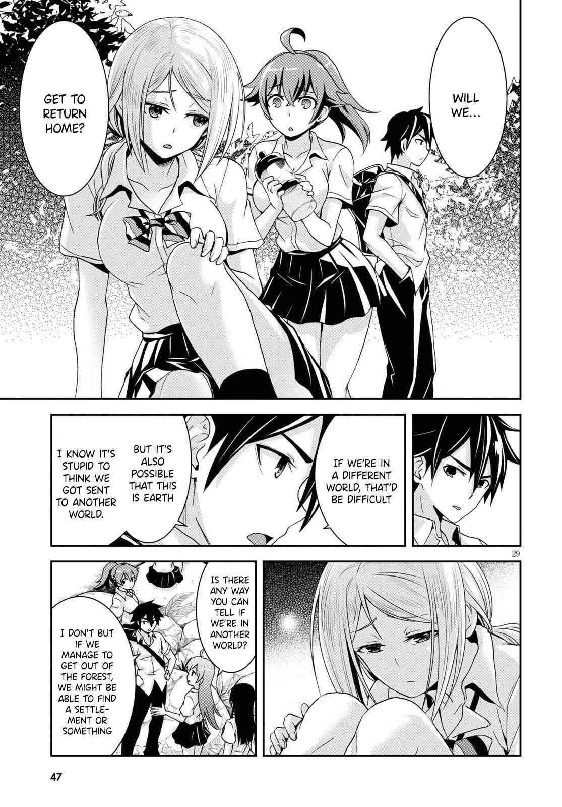 Isekai Yurutto Survival Seikatsu: Gakkou No Minna To Isekai No Mujintou Ni Tenishitakedo Ore Dake Rakushou Desu Chapter 1 - Page 32