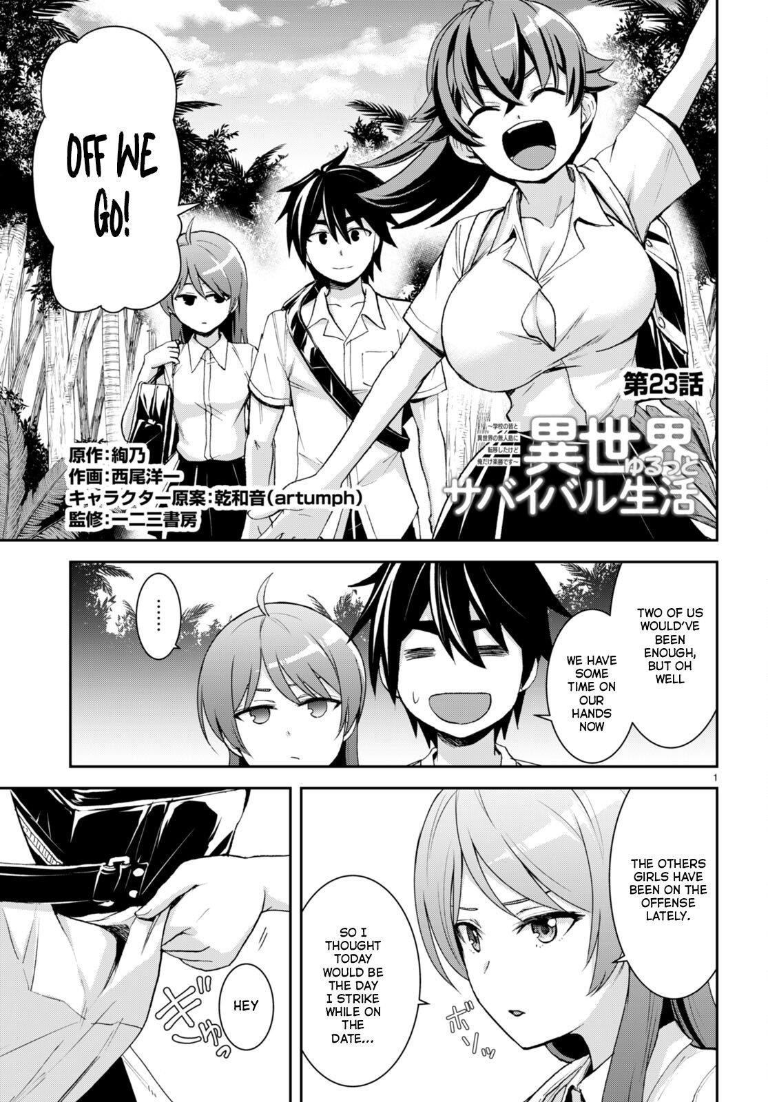 Isekai Yurutto Survival Seikatsu: Gakkou No Minna To Isekai No Mujintou Ni Tenishitakedo Ore Dake Rakushou Desu Chapter 23 - Page 1